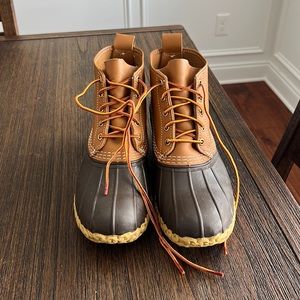 LL Bean Mens Duck Boots Lace Up 5 inches